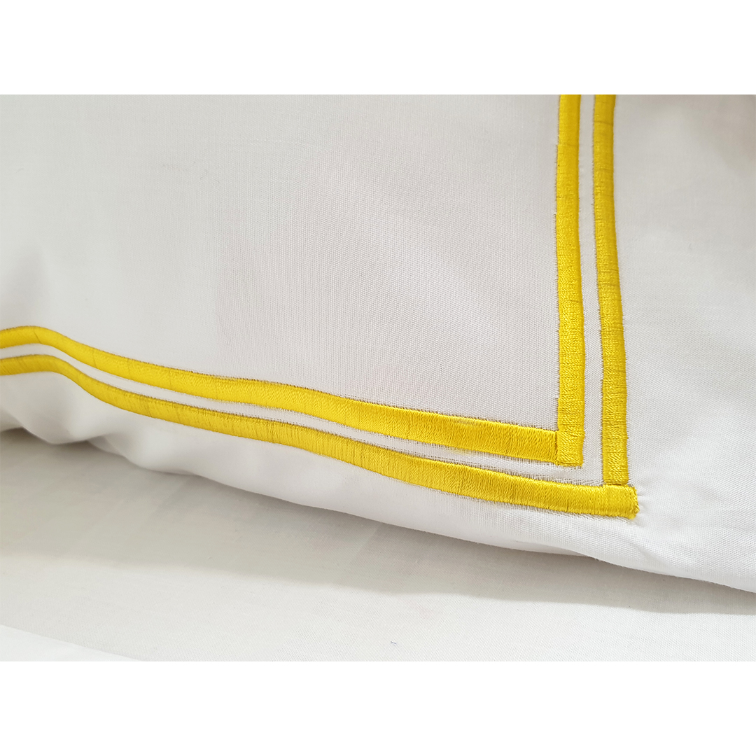 EMBROIDERED  BORDER PILLOW CASES (Multi colors )